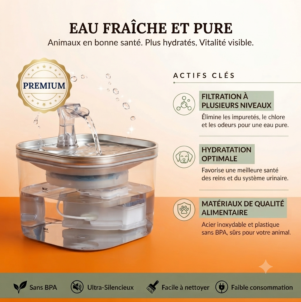 Fontaine à Eau Automatique pour Chat et Chien