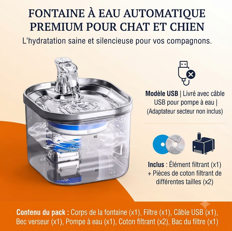 Fontaine à Eau Automatique pour Chat et Chien