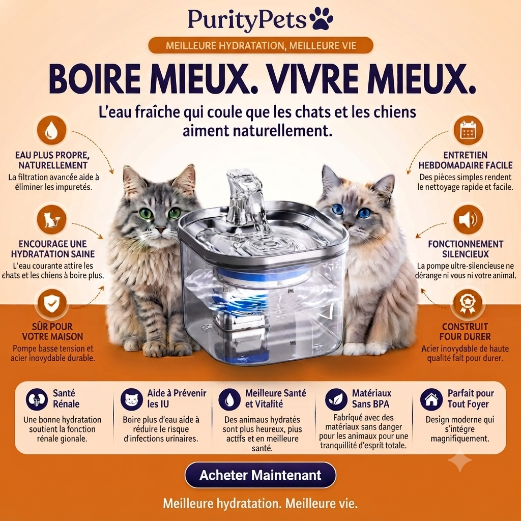 Fontaine à Eau Automatique pour Chat et Chien
