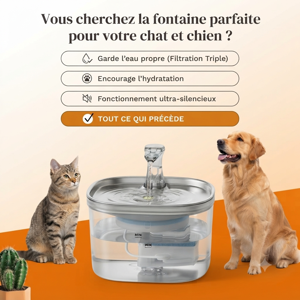 Fontaine à Eau Automatique pour Chat et Chien
